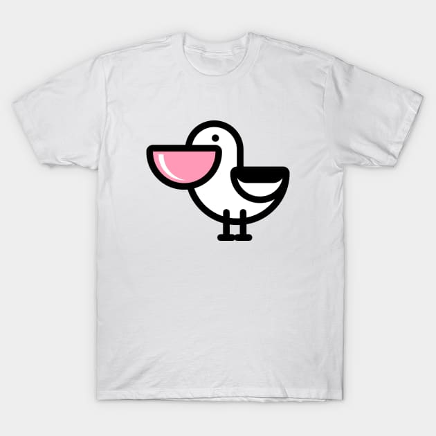 Cartoon Pelican Icon Emoticon T-Shirt by AnotherOne